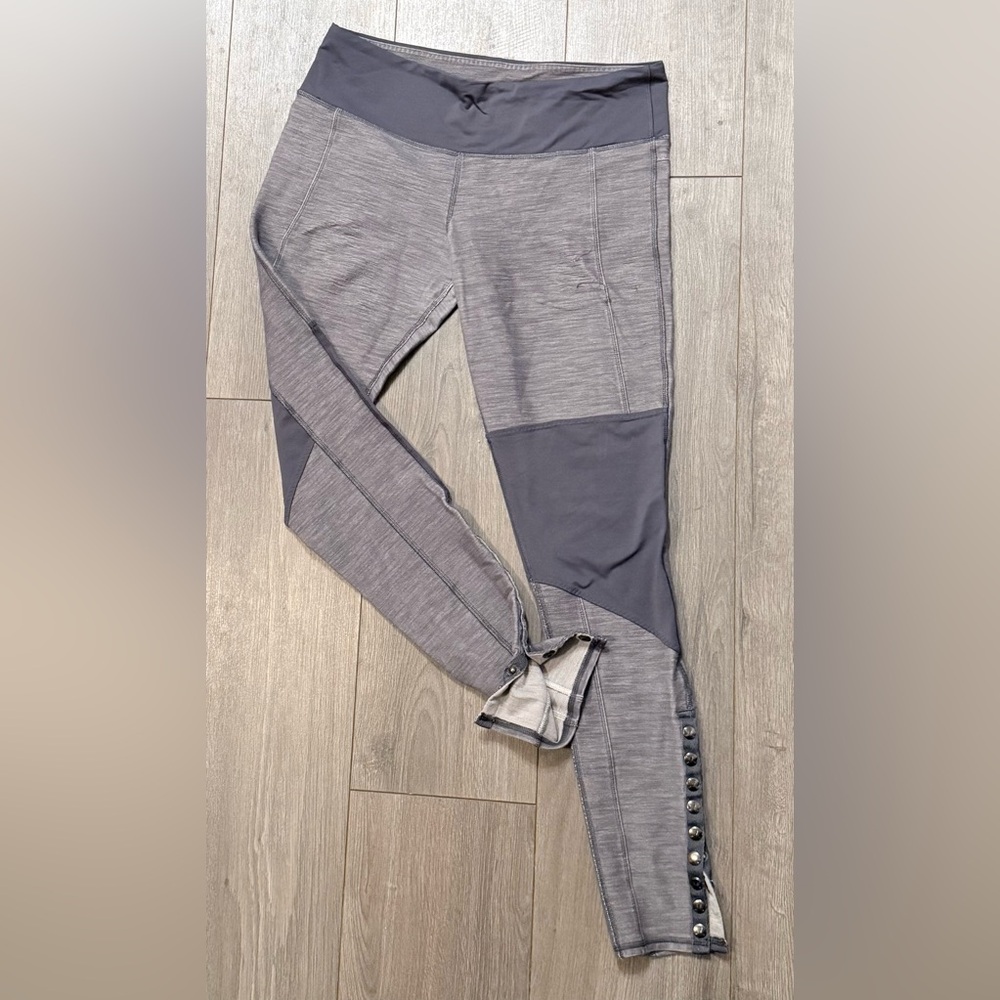 Lululemon stretch athletic pants, with button snaps on sides